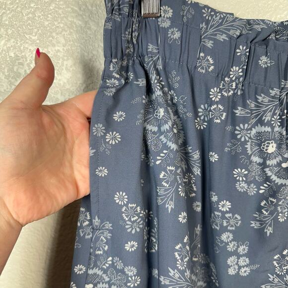 Madewell NWT Womens Paperbag Waist Blue Floral Mini Skirt Size Large - Picture 4 of 7